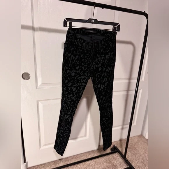 J brand black velvet Patterned Women's Pants Size 25 - Picture 8 of 8